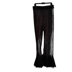 Chic Black Mesh Swim Coverup Pants